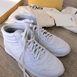 Fendi Freedom White Hightop Sneakers